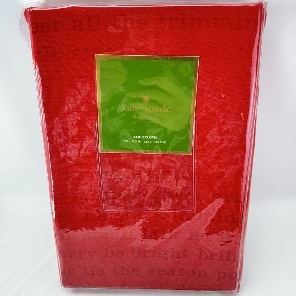*NEW* Kate Spade All The Trimmings Holiday Tablecloth - 60" x 120" Cranberry Red